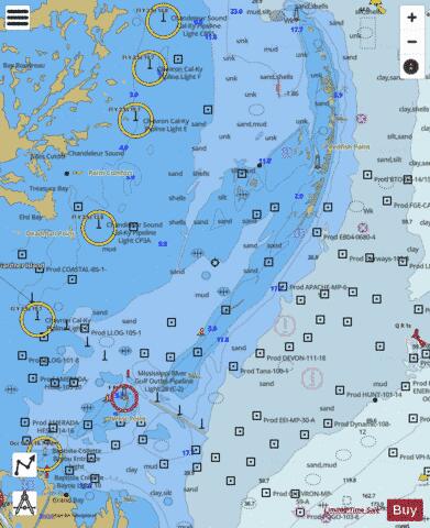 CHANDELEUR AND BRETON SOUNDS Marine Chart - Nautical Charts App