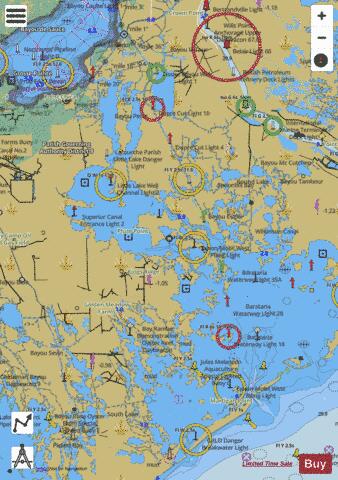 BARATARIA and BAYOU LAFOURCHE WATERWAYS Marine Chart - Nautical Charts App