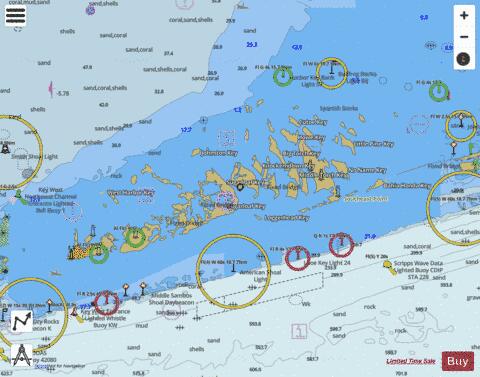 FLORIDA KEYS SOMBRERO KEY TO SAND KEY Marine Chart - Nautical Charts App