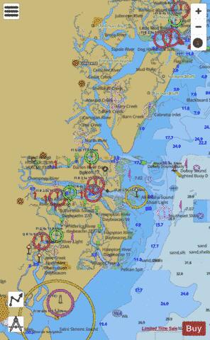 BEAUFORT RIVER TO ST SIMONS SOUND AA-BB Marine Chart - Nautical Charts App