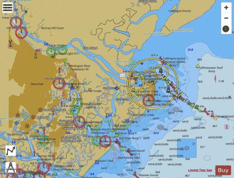 SAVANNAH RIVER AND WASSAW  SOUND Marine Chart - Nautical Charts App