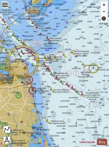 APPROACHES TO CHESAPEAKE BAY Marine Chart - Nautical Charts App