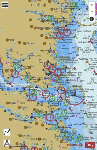 RAPPAHANNOCK RIVER ENTRNCE PIANKATANK-GREAT WICOMICO RIVERS Marine Chart - Nautical Charts App