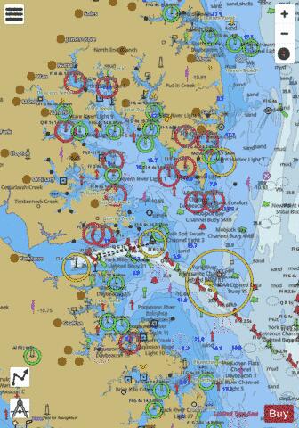 CHESAPEAKE BAY MOBJACK BAY AND YORK RIVER ENTRANCE Marine Chart - Nautical Charts App