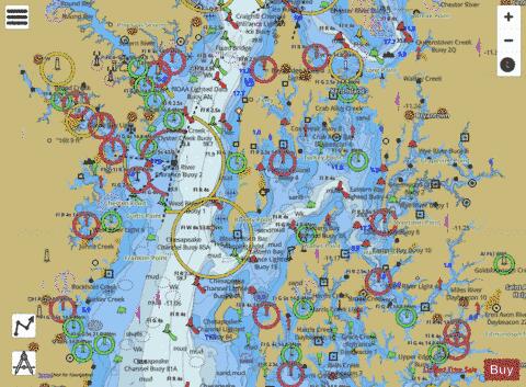 CHESAPEAKE BAY EASTERN BAY AND SOUTH RIVER Marine Chart - Nautical Charts App