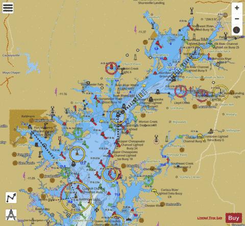 CHESAPEAKE BAY SANDY PT TO SUSQUEHANNA RIVER Marine Chart - Nautical Charts App