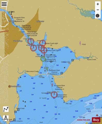 POTOMAC RIVER  OCCOQUAN AND BELMONT BAY VA INSET 10 Marine Chart - Nautical Charts App