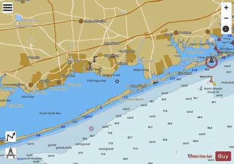 GREAT SOUTH BAY TO MORICHES BAY  LONG ISLAND NY Marine Chart - Nautical Charts App