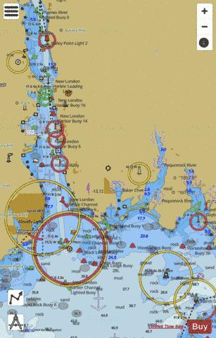 NEW LONDON HARBOR AND VICINITY Marine Chart - Nautical Charts App