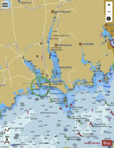 WESTPORT RIVER AND APPROACHES Marine Chart - Nautical Charts App
