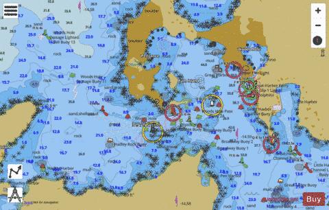 GREAT HARBOR  MA  INSET 3 Marine Chart - Nautical Charts App