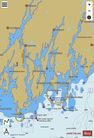 DAMARISCOTTA AND SHEEPSCOT AND KENNEBEC RIVERS ME Marine Chart - Nautical Charts App