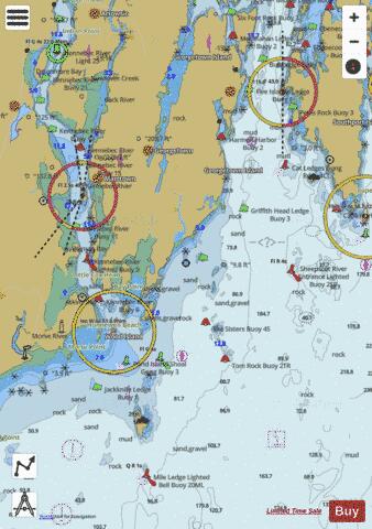 KENNEBEC AND SHEEPSCOT RIVER ENTRANCES  ME Marine Chart - Nautical Charts App