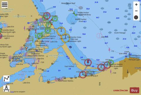 SOUTH SHORE OF LAKE ERIE PORT CLINTON T0 SANDUSKY 4 Marine Chart - Nautical Charts App