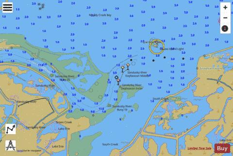 SOUTH SHORE OF LAKE ERIE SANDUSKY RIVER 23 Marine Chart - Nautical Charts App