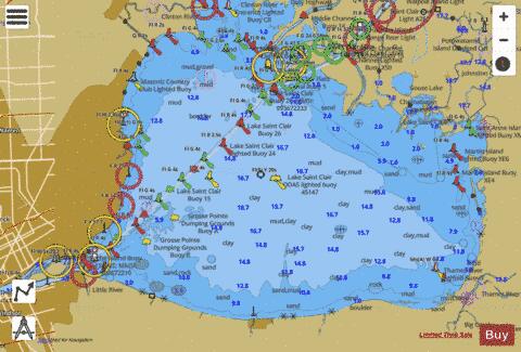 LAKE ST CLAIR 36 Marine Chart - Nautical Charts App