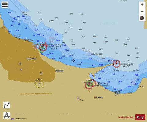 ROGERS CITY AND CALCITE HARBOR MICHIGAN Marine Chart - Nautical Charts App