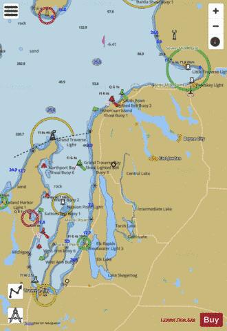 LAKE MICH GRAND TRAV BAY and LITTLE TRAV BAY MICH Marine Chart - Nautical Charts App