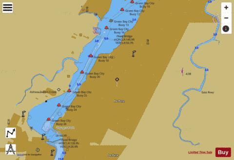 LAKE WINNEBAGO and FOX RIV PG 32 Marine Chart - Nautical Charts App