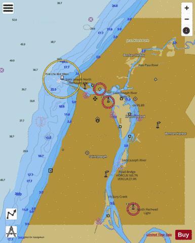 ST JOSEPH AND BENTON HARBOR MICHIGAN Marine Chart - Nautical Charts App
