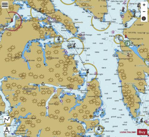 CHOLMONDELEY SOUND and SKOWL ARM Marine Chart - Nautical Charts App