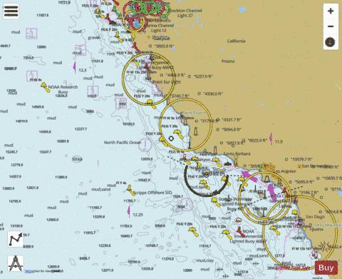 SAN DIEGO TO SAN FRANCISCO BAY Marine Chart - Nautical Charts App