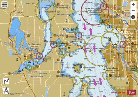 PUGET SOUND SEATTLE TO BREMERTON Marine Chart - Nautical Charts App