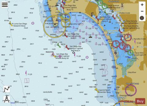 APPROACHES TO SAN DIEGO BAY Marine Chart - Nautical Charts App