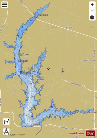 Big Creek Lake depth contour Map - i-Boating App