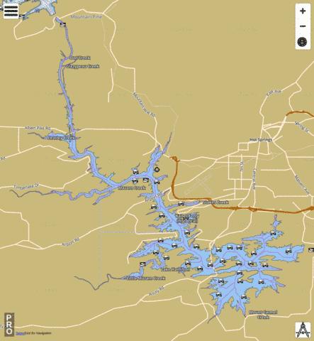 Lake Hamilton depth contour Map - i-Boating App
