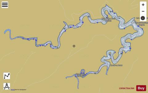 Blue Ridge Reservoir depth contour Map - i-Boating App