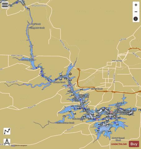 Lake Hamilton depth contour Map - i-Boating App