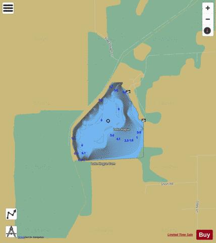 Lake Hogue depth contour Map - i-Boating App