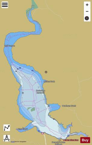 Horseshoe Reservoir depth contour Map - i-Boating App