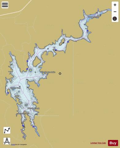 New Hogan Lake depth contour Map - i-Boating App