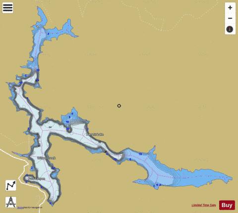 Barrett Lake depth contour Map - i-Boating App