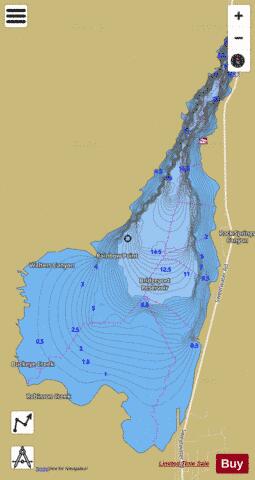 Bridgeport Reservoir depth contour Map - i-Boating App