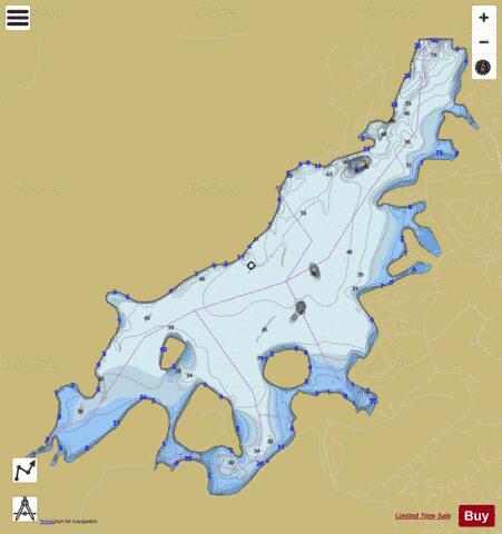 Lake Shastina depth contour Map - i-Boating App