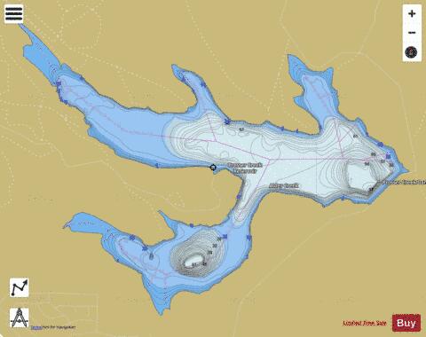Prosser Creek Reservoir depth contour Map - i-Boating App