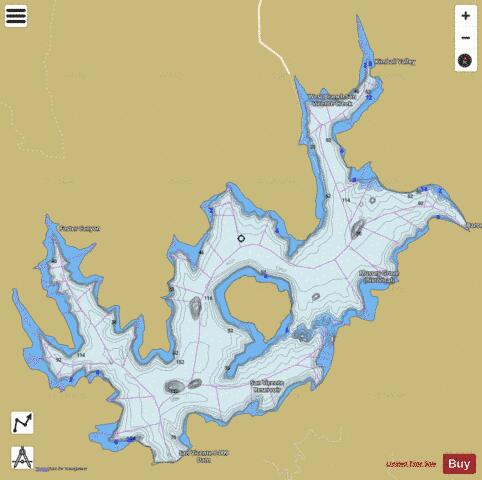 San Vicente Reservoir depth contour Map - i-Boating App