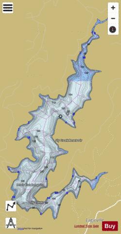 Sly Creek Reservoir depth contour Map - i-Boating App