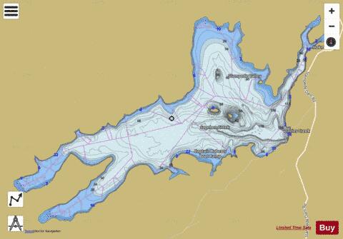 Stampede Reservoir depth contour Map - i-Boating App