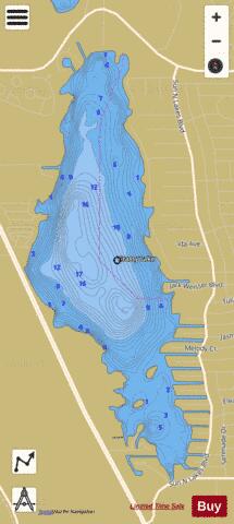 Grassy Lake depth contour Map - i-Boating App