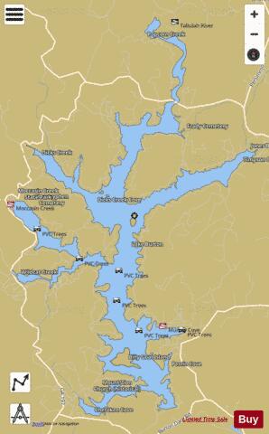 Lake Burton depth contour Map - i-Boating App
