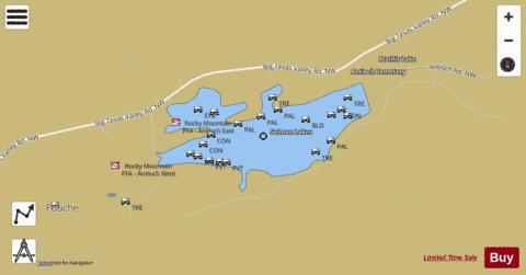 Selman Lakes depth contour Map - i-Boating App