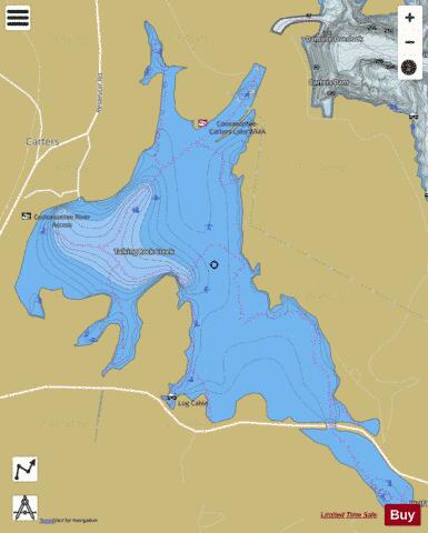 Reregulation Reservoir depth contour Map - i-Boating App