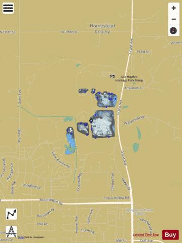 Ada Hayden Heritage Park Lake depth contour Map - i-Boating App