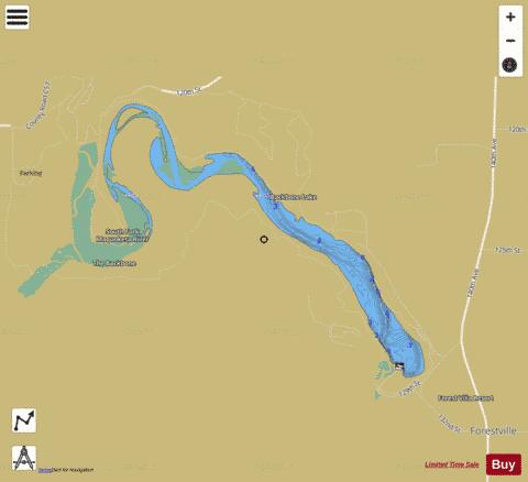 Backbone Lake depth contour Map - i-Boating App