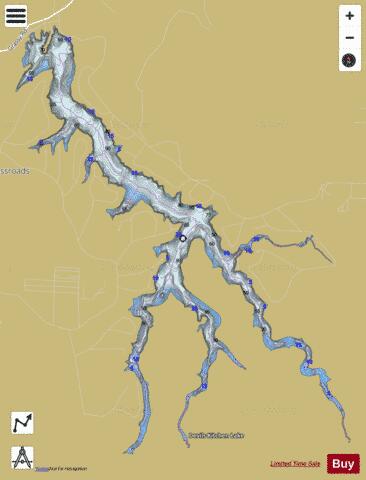 Devils Kitchen Lake depth contour Map - i-Boating App