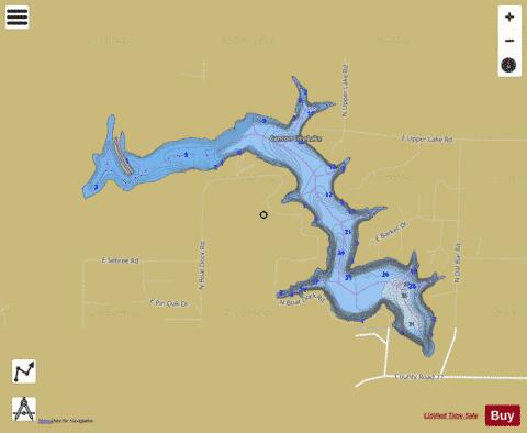 Canton City Lake depth contour Map - i-Boating App